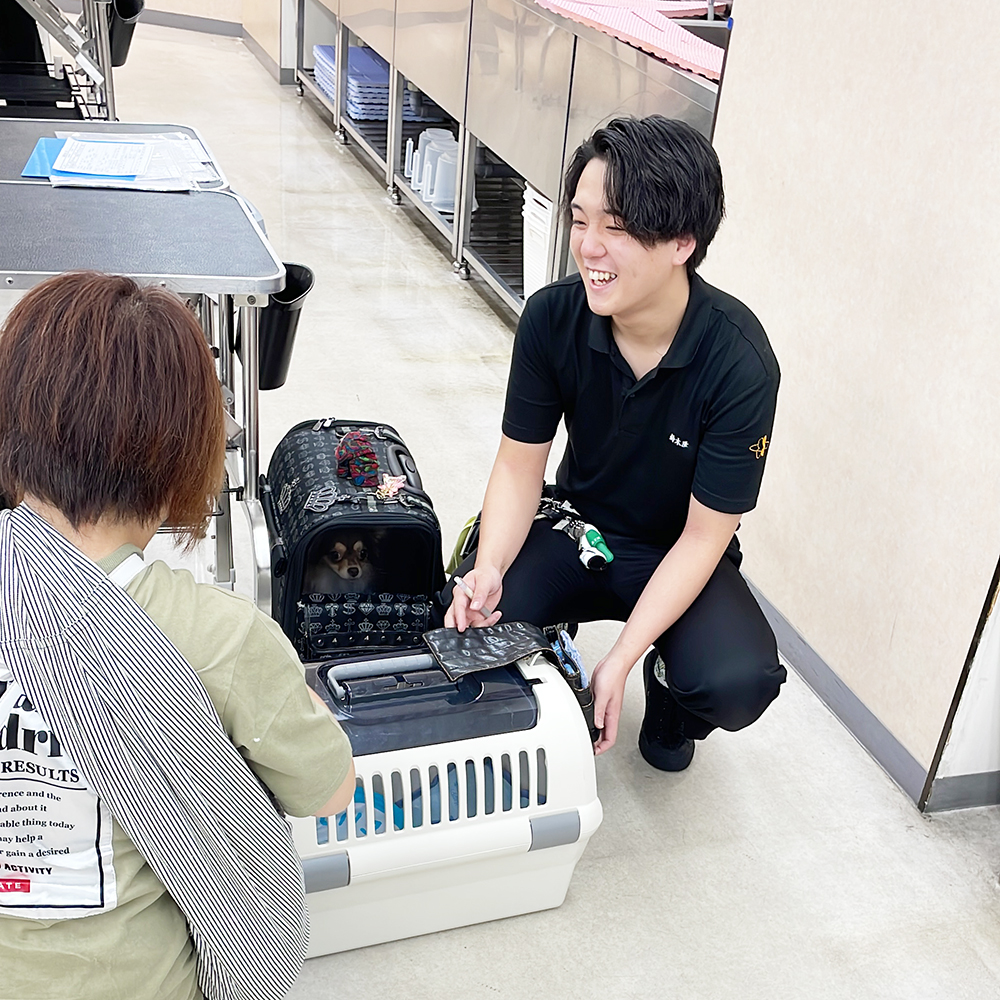 トリミングのお客様の接客実習♪